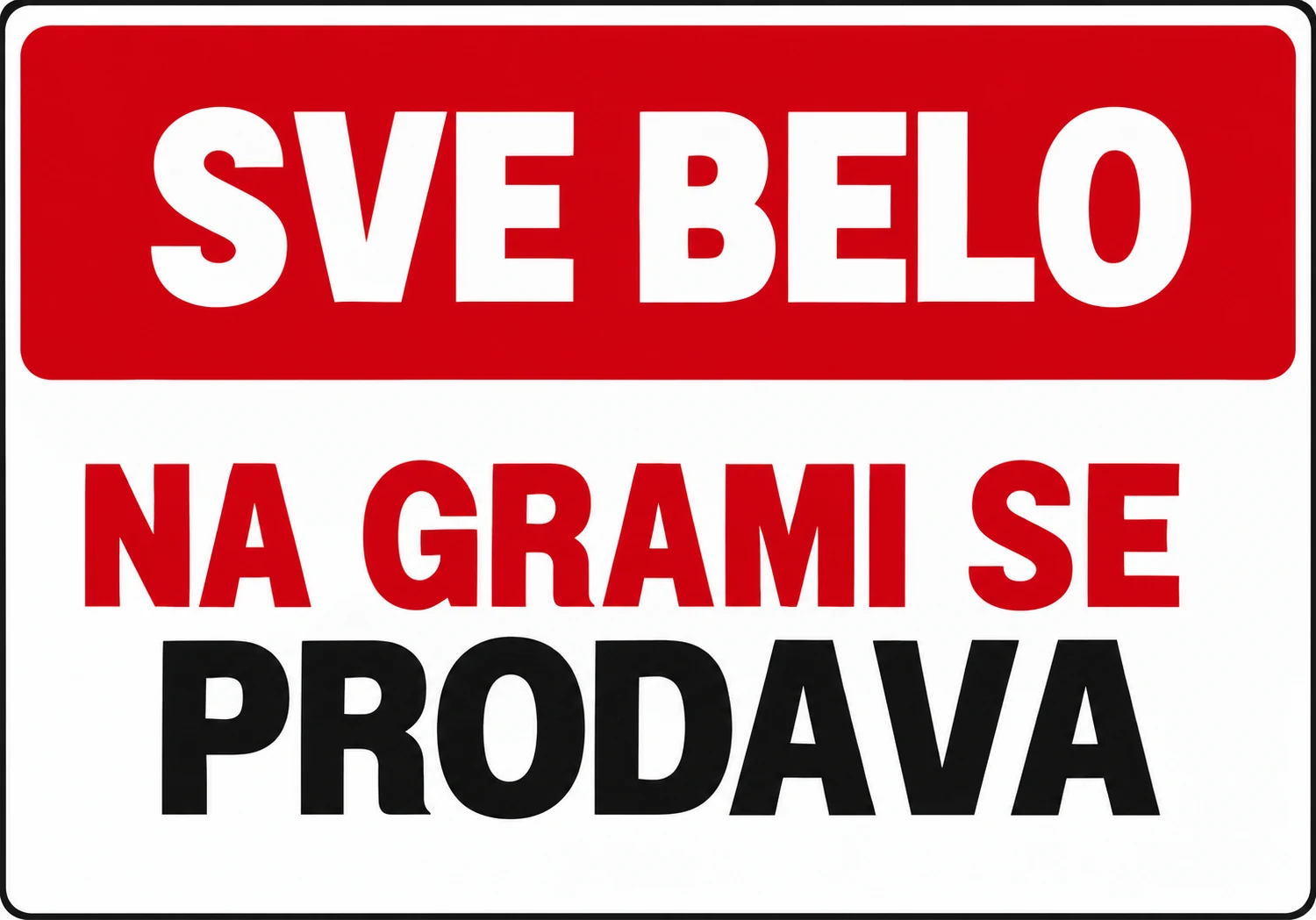 Sve belo na grami se prodava